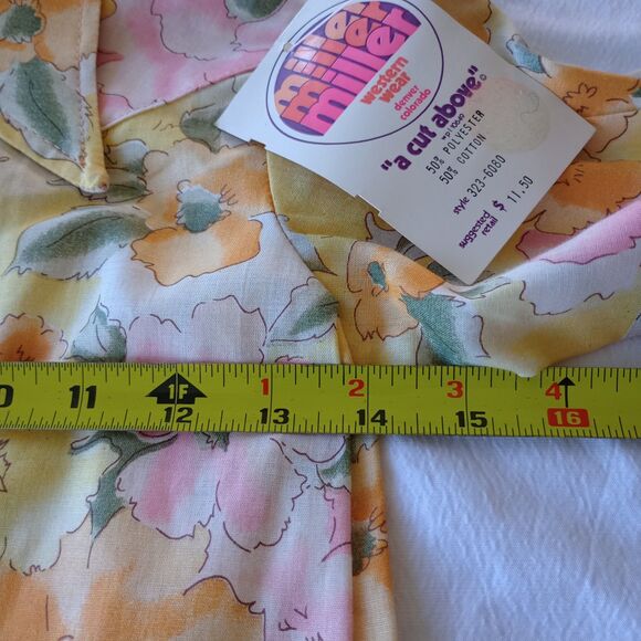 Vintage Girls L/S Miller Western Wear Floral Size 6 Pearl Snap NWT WPL 10649. - Picture 7 of 8